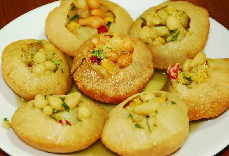 Pani Puri with Khata Pani Puri